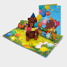 Teddybär mit Geschenken - Pop-Up Karte