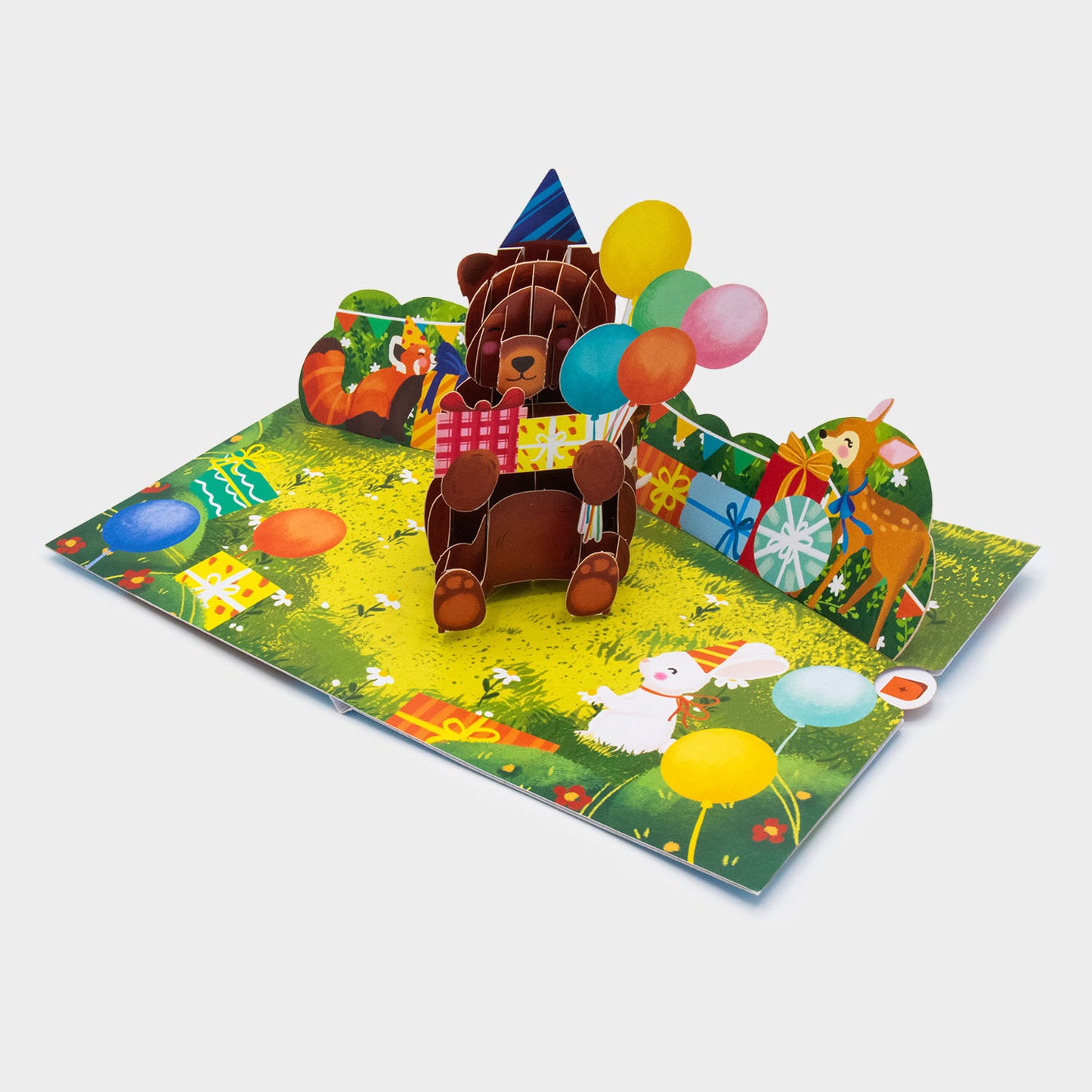 Teddybär mit Geschenken - Pop-Up Karte
