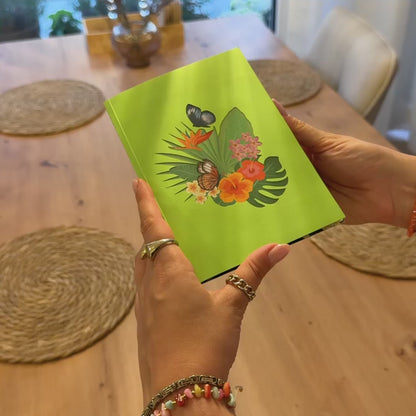 Tropenblüten und bunte Schmetterlinge – Pop-Up Karte