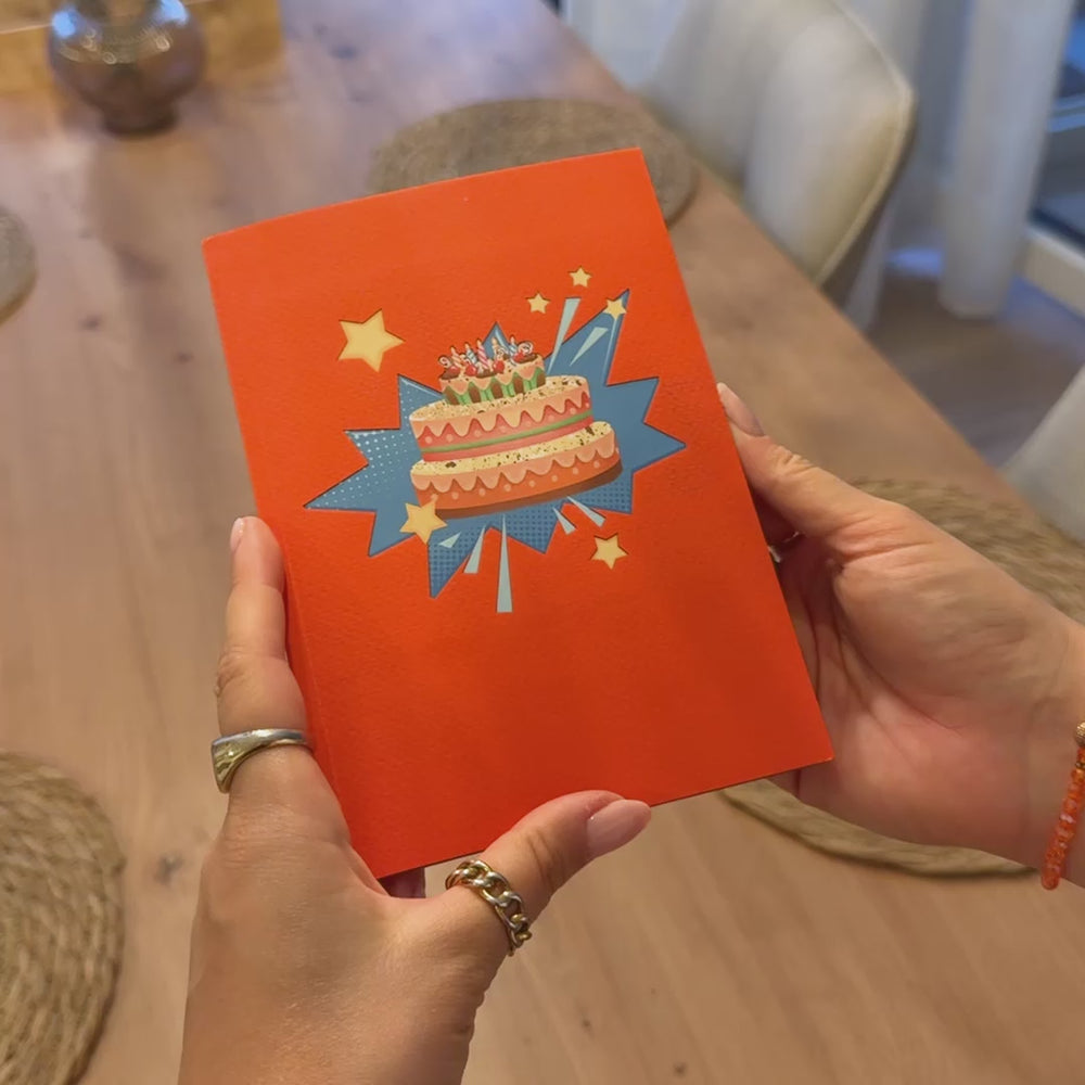 Video: Happy Birthday Torte Pop-Up Karte wird aufgeklappt