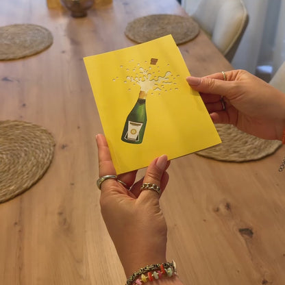 Prickelnder Champagnergruß  – Pop-Up Karte
