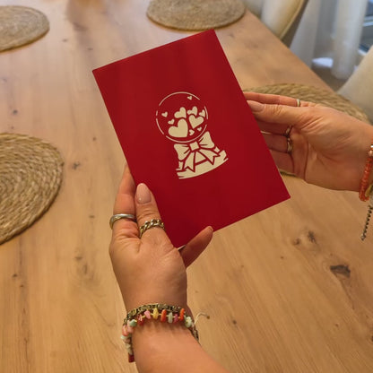 Liebesbotschaft mit Herzmotiv – Pop-Up Karte